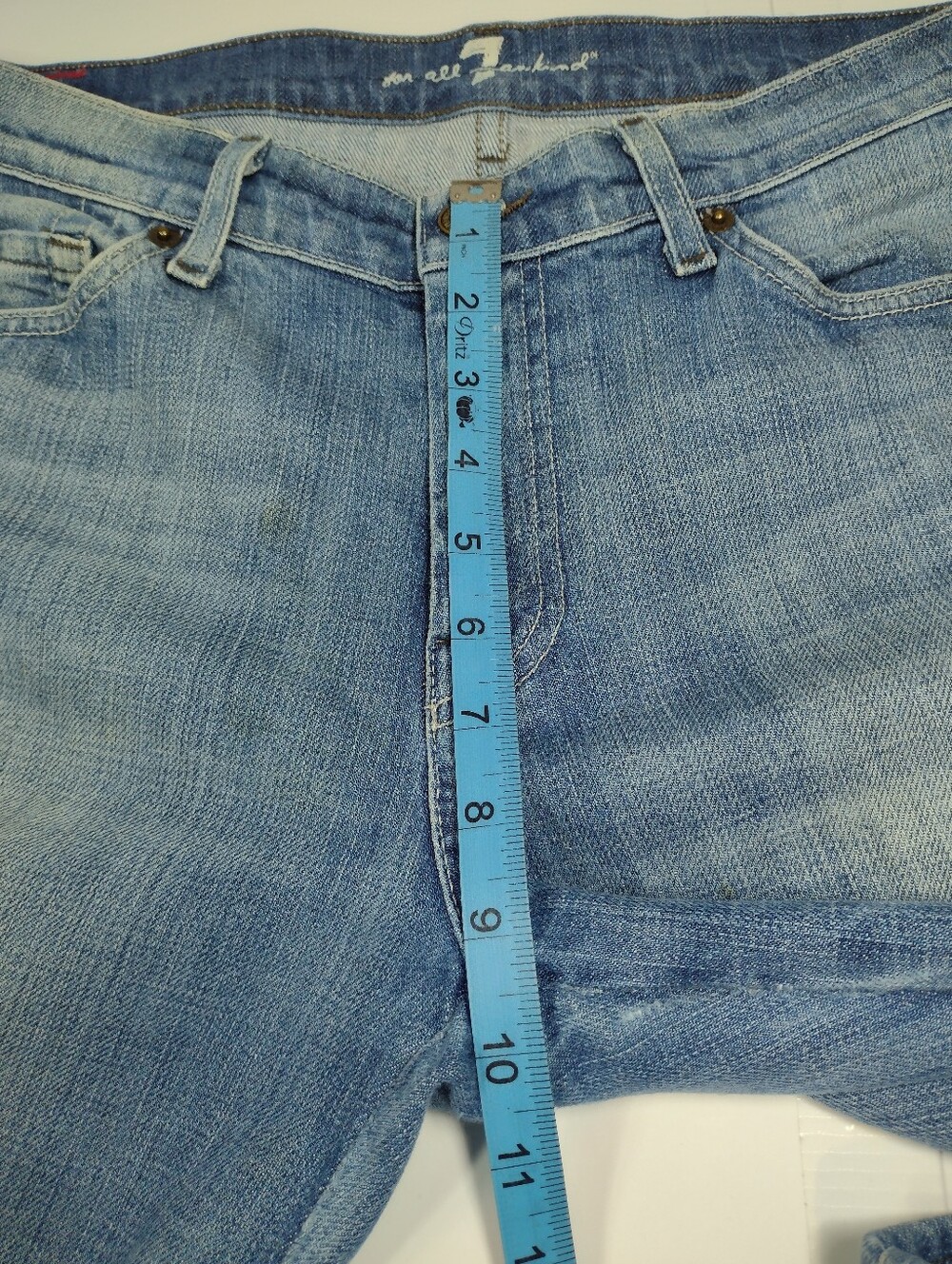 7 For All Men Kind t Blue Straight Leg Men's Jeans (33) - Picture 13 of 15